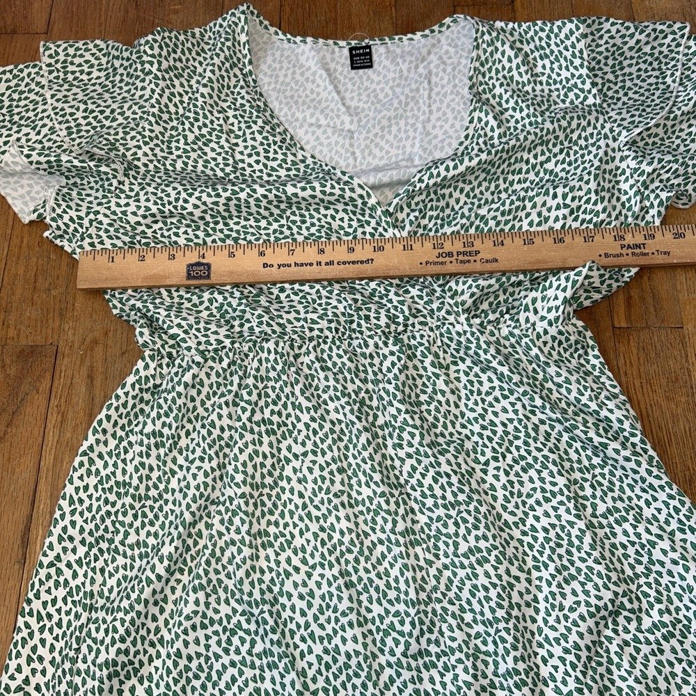 Short Sleeve Romper Shorts All Over Hearts‎ B Neck Ruffle Sleeve L  8/10 - Picture 7 of 9